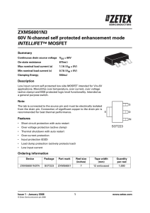 ZXMS6001N3 60V N-channel self protected enhancement mode