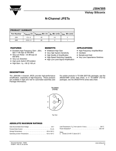 J304/305 N-Channel JFETs