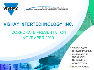 Vishay Corporate Presentation - Investor Relations Solutions