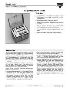 Gage Installation Tester Model 1300