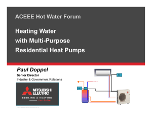 Heating Water with Multi-Purpose Residential Heat Pumps