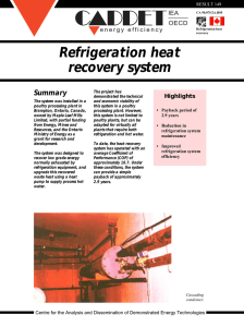 Refrigeration heat recovery system