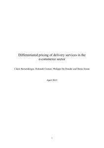 Differentiated pricing of delivery services in the e