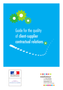 Guide for the quality of client-supplier contractual relations