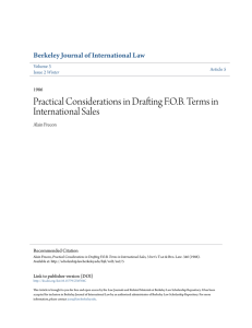 Practical Considerations in Drafting F.O.B. Terms in International Sales