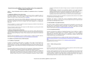 General terms and conditions of sale of the Reproduction Department