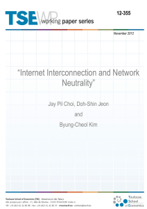 Internet Interconnection and Network Neutrality