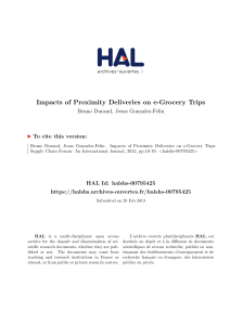 Impacts of Proximity Deliveries on e-Grocery Trips - Hal-SHS