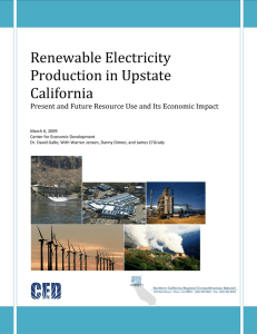 Renewable Electricity Production in Upstate California