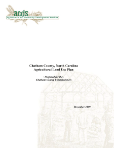 Chatham County, North Carolina Agricultural Land Use Plan