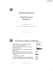Wireless Networking WLAN Site Survey Module