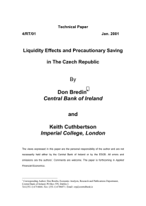 4/RT/01 - Liquidity Effects and Precautionary Saving in the Czech