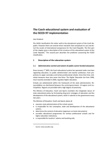 The Czech educational system and evaluation of the ISCED-97