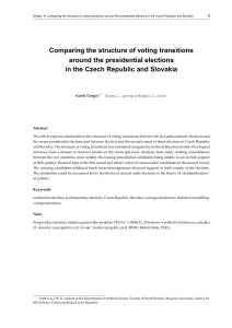 Comparing the structure of voting transitions around the presidential