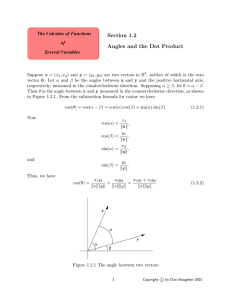 Section 1.2 Angles and the Dot Product
