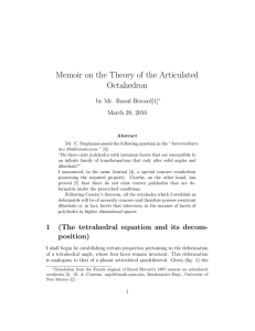 Memoir on the Theory of the Articulated Octahedron