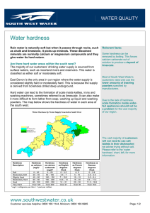 Water hardness - South West Water