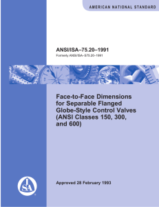 Face-to-Face Dimensions for Separable Flanged Globe