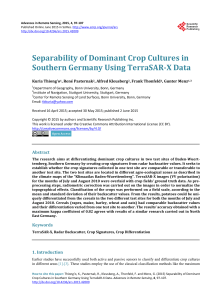 Separability of Dominant Crop Cultures in Southern Germany Using