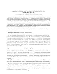 Alternating Direction Method for Image Inpainting in Wavelet Domain