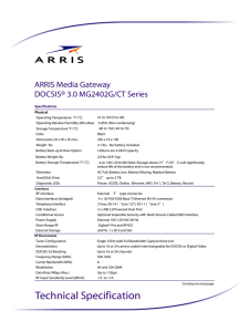 ARRIS Media Gateway DOCSIS 3.0 MG2402G/CT Series Technical