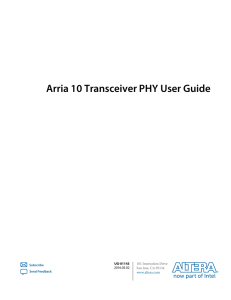 Arria 10 Transceiver PHY User Guide