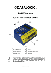 DS4800 Subzero QUICK REFERENCE GUIDE