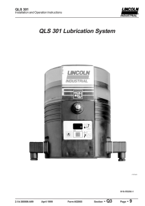 QLS 301 Lubrication System - Lincoln Automatic Lubrication