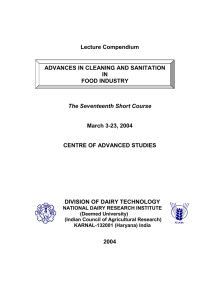 Advances in Cleaning and Sanitation in Food Industry-2004