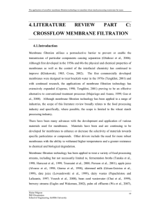4. literature review part c: crossflow membrane