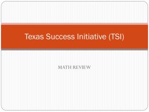 TSI Math Review - Lone Star College