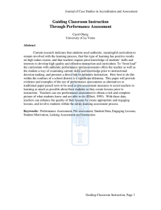 Guiding Classroom Instruction Through Performance Assessment