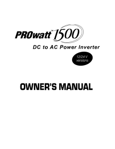 PROwatt 1500 (24 V) User Guide