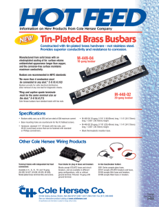 Tin-Plated Brass Busbar Info Sheet - D-604