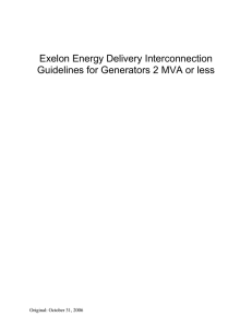 Exelon Energy Delivery Interconnection Guidelines for