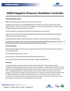 HS653 Negative Pressure Ventilation Controller