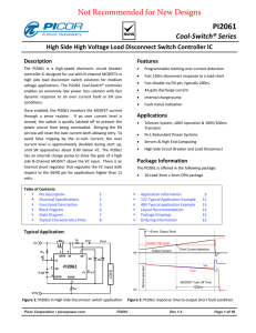 PI2061- High Side High Voltage Load Disconnect Switch Controller IC