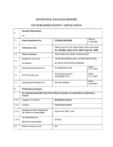 invention analysis report on published patent application - ICT-IPR