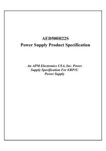 AED500H22S Power Supply Product Specification