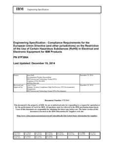 Engineering Specification - Compliance Requirements for the