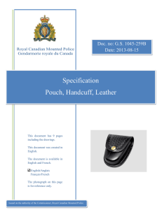 Certificate of Compliance required. Specification Pouch, Handcuff