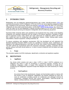 CFC Appliance Recylcing and Recovery Practices