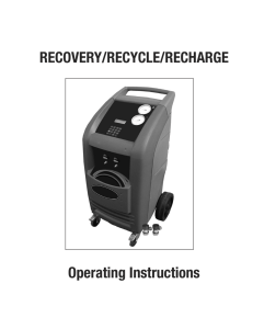 RECOVERY/RECYCLE/RECHARGE Operating