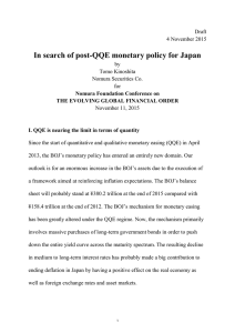 In search of post-QQE monetary policy for Japan
