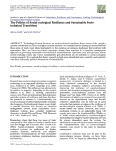 The Politics of Social-ecological Resilience and Sustainable Socio