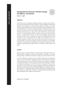 Valuing National Security: Climate Change, the