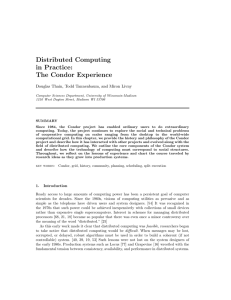 Distributed Computing in Practice: The Condor Experience