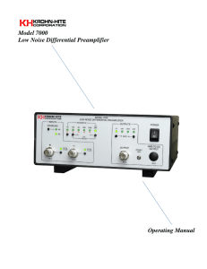 Model 7000 Low Noise Differential Preamplifier Operating Manual