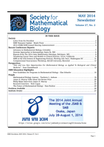 May 2014 - The Society for Mathematical Biology