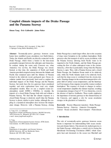 Coupled climate impacts of the Drake Passage and the Panama